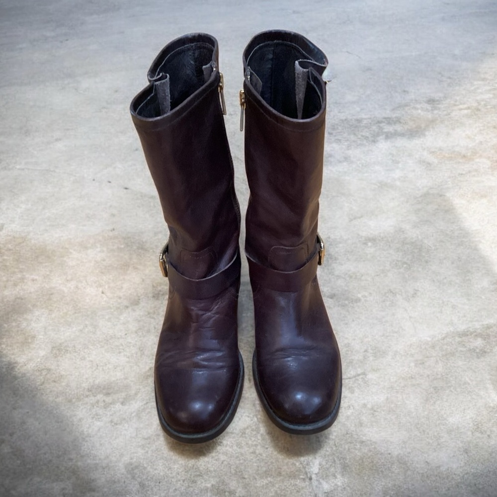 Dark Brown Leather Boots, made in Spain, size 37